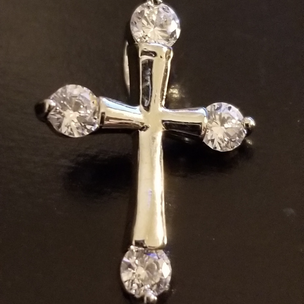 Sterling Silver 1 Inch Holy Cross Pendant Necklace